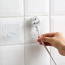 Clear Plastic Power Plug Socket Hook Holder Bag Hang Home Wall Decals Organizer