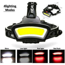 USB Rechargeable Headlamp 50000LM COB LED Headlight Head Torch Flashlight.