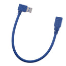 Short High Speed USB3.0 Male to Female Extension Cable Right Angle B#