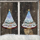 Christmas Tree Glass Showcase Waterproof Wall Crystal Window Stickers (A) A