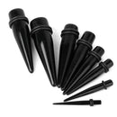 Black EAR STRETCHING KIT SET of 8 Size EAR STRETCHER EXPANDER TAPER PLUGS 4-18mm