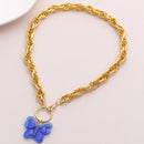 Fashion Butterfly Choker Twist Chain Necklace for Women Jewelry Statement