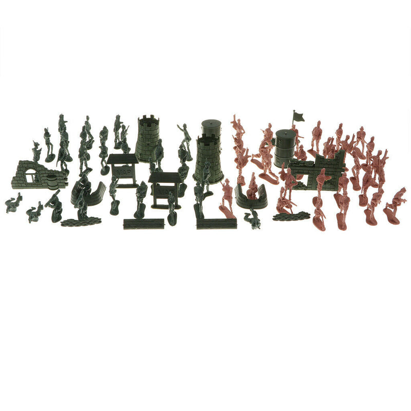 114 Pieces WWII  Men Playset 5cm Soldier Action Figures With Accessories