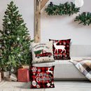 4x Christmas Printed Pillow Case Santa Claus Elk Linen Throw Cushion Covers