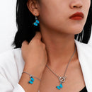 Pendant Necklace + Hoop Earrings + Bracelet Set for Women Retro Gothic Holiday
