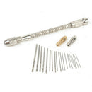 23Pcs mini micro twist drill 0.3-2mm HSS bit set hand spiral pin vise ME