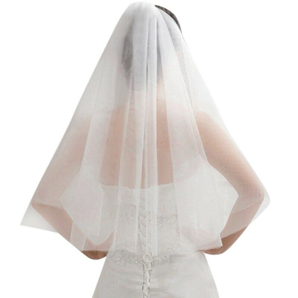 5X(Simple Short Tulle Wedding Veils White Bridal Veil for Bride for Weddin Z5I7)