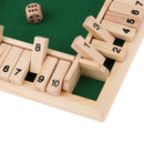 Family Board Game Shut the Box Game 4 Sided 10 Number Wooden Board Game