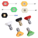 5 Pack High Pressure Washer Spray Nozzle Tips Variety Degrees 1/4