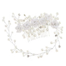 Elegant Wedding Bride Flower Hair Side Comb Girls Woman Party Prom Headpiece