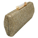 Clutch Female Straw Pillow Weave Clutch Bag Fashion with Chain Luxury Handb