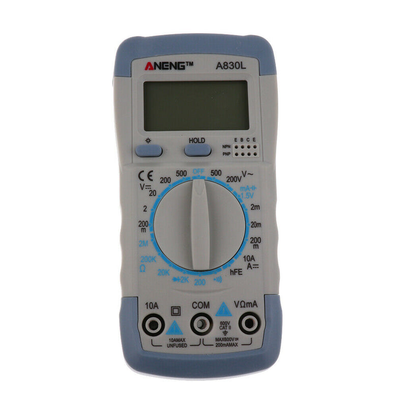 Digital LCD Multimeter Measuring Device DC AC Voltage  A830L- Gray \u0026 White
