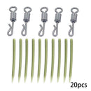 20pc Carp Fishing End Tackle lead clips Quick Change swivels Sleeves Anti Q6L9