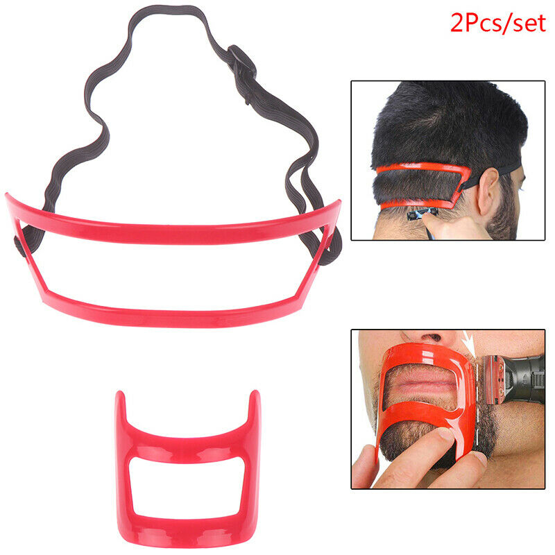 2Pcs Neck Hair Line Guide Neckline Haircut Shave Shaping Template Beard Trimm.U.