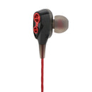 Dual Coil 3.5mm Wired In Ear Headsets Volume Control For Heavy Bass