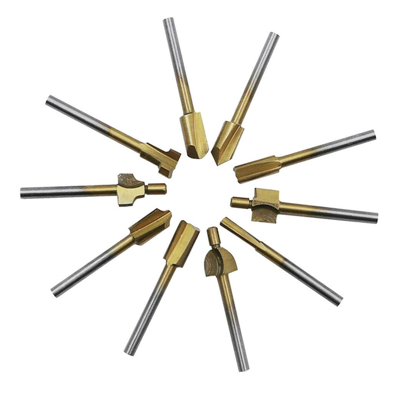 Hard Alloy Wood Milling Cutter, Tongue & Groove Router Bit Set, 3mm Shank