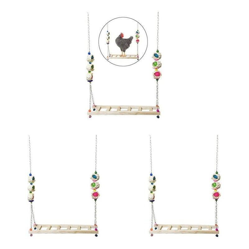 2x Chicken Ladder Swing Wooden Perch Funny for Chicken Large Birds Canary Macaws