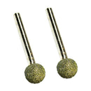 2 Pieces Round Head Grinding Bit Diamond Mounted Point 46 Grit 12mm/10mm