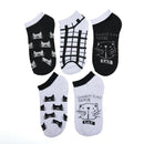 Women Black and white cat Comfo rtable Cotton Sock Slippers Short Ankle So- OZ