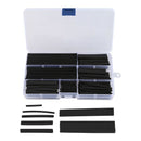 Black Assorted Sizes Heat Shrinkable Tube Sleeving Wrap Wire Kit 150Pcs