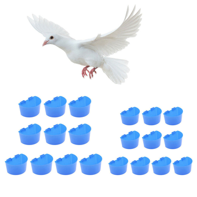 20 Pcs Pigeons Sand Cups Bird Food Water Container Plastic Bowl For Cage