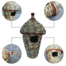 2X(Bird House,Winter Bird House For Outside Hanging,Grass Hand Woven Bird N