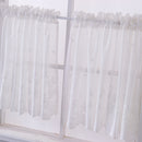 4pcs Embroidered Tier Voile Valance Window Sheer Curtain Home Decor
