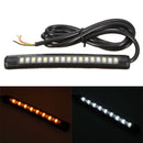 2X Motorcycle Flexible Light Strip Turn Signal Amber White Lamp 17 LED 12V