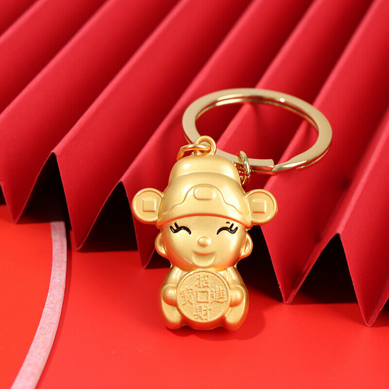 2021 Chinese Wind Ox Year Lucky Treasure Creative Fortune Car Keychain Gifts_kz