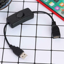 USB ON OFF Switch Cable USB 2.0 Male to Female Extension Extender Cable