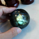 Natural Labradorite Rose Crystal Ball Quartz Amethyst Sphere Stone Craft Deluxe