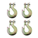 4pcs 1/4" G70 Steel Winch Hook Recovery 4x4 4WD Slip Hook Zinc Plated Alloy