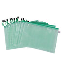 12 Pcs A4 Paper Gridding Zipper Closure Files Bags Folders Green B4R7