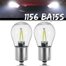 2x 1156 BA15S P21W COB White LED Turn Signal Reverse Light Lamp Bulbs DC 12V-24V