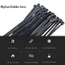 500Pcs 2.8*200mm Nylon Plastic Zip Trim Wrap Cable Loop Ties Wire Self L Kw