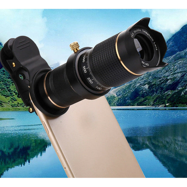Universal Phone Camera Zoom Lens Kit Clip on Optical Telescope Black 15X