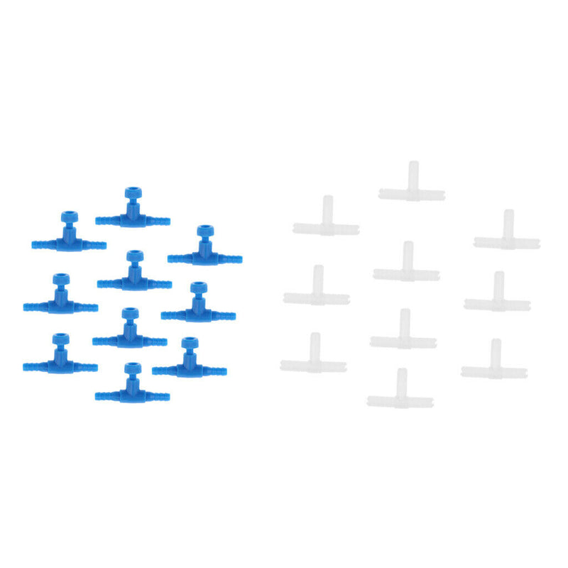 20 Pcs Air Line Connector Aquarium Fish Tank Valve Pump Tube Fittings