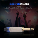 6.35mm TS Mono Plugs 6.35 mm 2-Pole Microphone Amplifier Audio Connectors Blue