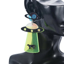 Creative Super Cute Exaggerated Alien UFO Dog Acrylic Dangle Drop Earrings