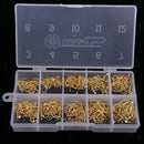 Pack of 500pcs Strong Power Fishing Hooks Barbed Hooks 3-12