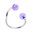 14g Stainless Steel Twist Navel Ring with Ball - Purple M3A9