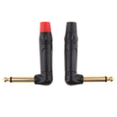 2Pieces 90 Degree 6.35mm 1/4inch Mono Wire Connector Male Jack Plug Adapter