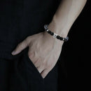 Leopard Head Style Excellent Jewelry Black Matte Agate Energy Stone Bracelet ME