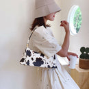 Women Cow Milk Handbag Female PU Leather Small Underarm Shoulder Tote Bags