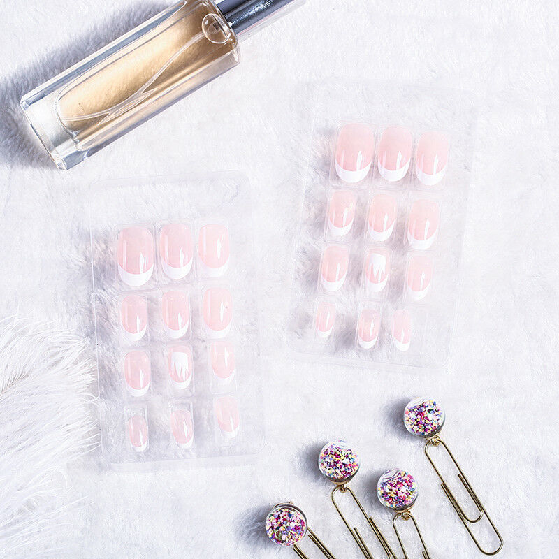 acrylic designer nail tips false french full cover nails art decor finger 24 Nw