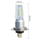 2X H7 3030 LED Headlight High Low Beam Bulb Kit 6500K Fog Light 6000LM 55W B7T1