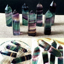Colorful Natural Fluorite Quartz Crystal Wand Point Xmas 50g Healing Gifts D2O6