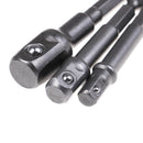 3Pcs Hex Drive Bit Power Drill Socket Driver Extension Adapters 1/4 3/8 1/2  Z