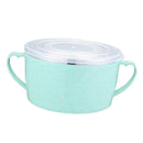 Stainless Steel Kids Noodles Bowl with Spoon for Ramen Soup Rice Snack Green