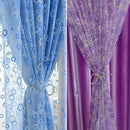 200cmx100cm Blue Round Circle Voile Tab Top Curtain Window Drapes Valances